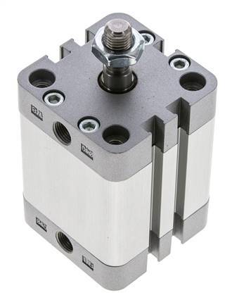 ISO 21287 Vérin Compact à Double Effet 40-30mm - Magnétique - Tige Filetée