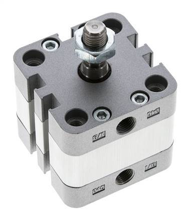 ISO 21287 Vérin Compact à Double Effet 40-5mm - Magnétique - Tige Filetée