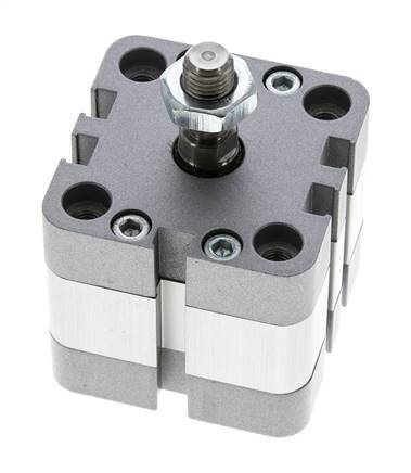 ISO 21287 Vérin Compact à Double Effet 40-5mm - Magnétique - Tige Filetée