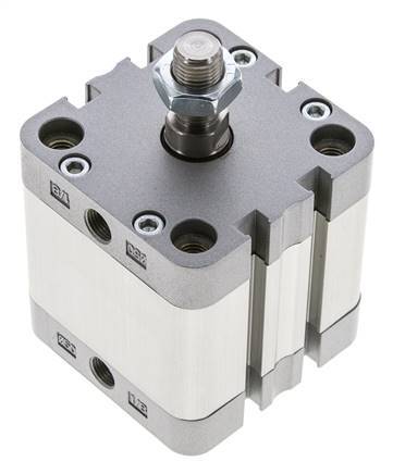 ISO 21287 Vérin Compact à Double Effet 50-25mm - Magnétique - Tige Filetée