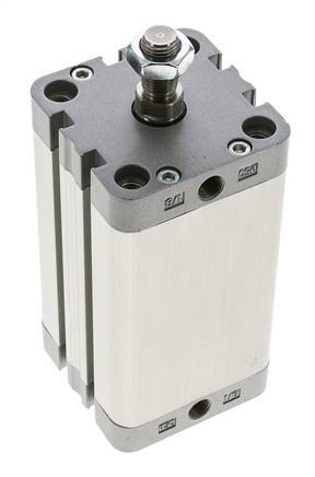 ISO 21287 Vérin Compact à Double Effet 50-80mm - Magnétique - Tige Filetée