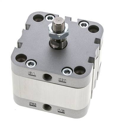 ISO 21287 Vérin Compact à Double Effet 63-10mm - Magnétique - Tige Filetée