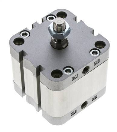 ISO 21287 Vérin Compact à Double Effet 63-20mm - Magnétique - Tige Filetée
