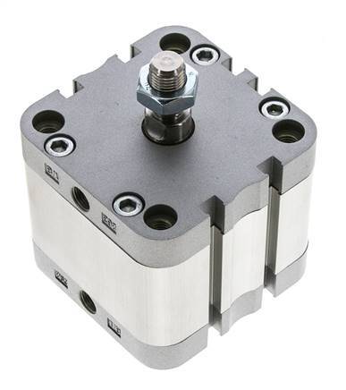 ISO 21287 Vérin Compact à Double Effet 63-20mm - Magnétique - Tige Filetée