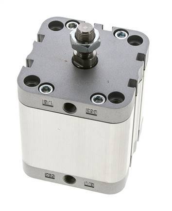 ISO 21287 Vérin Compact à Double Effet 63-40mm - Magnétique - Tige Filetée
