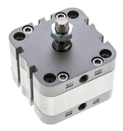 ISO 21287 Vérin Compact à Double Effet 63-5mm - Magnétique - Tige Filetée