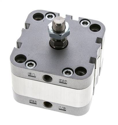 ISO 21287 Vérin Compact à Double Effet 63-5mm - Magnétique - Tige Filetée