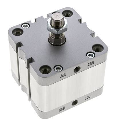 ISO 21287 Vérin Compact à Double Effet 80-25mm - Magnétique - Tige Filetée