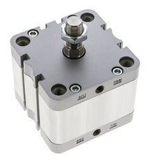 ISO 21287 Vérin Compact à Double Effet 80-25mm - Magnétique - Tige Filetée