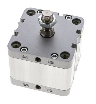 ISO 21287 Compact Double Acting Cylinder 80-25mm - Magnetic - Male Rod