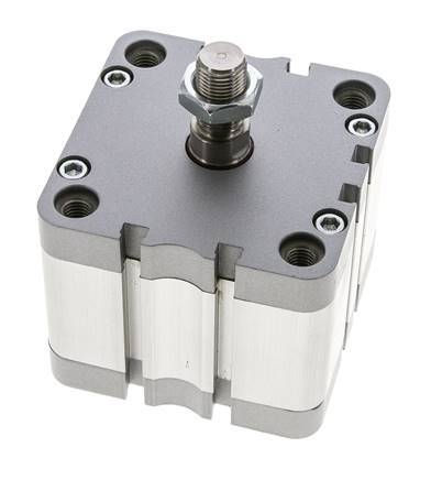 ISO 21287 Vérin Compact à Double Effet 80-25mm - Magnétique - Tige Filetée
