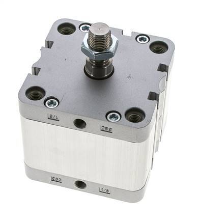 ISO 21287 Vérin Compact à Double Effet 80-30mm - Magnétique - Tige Filetée