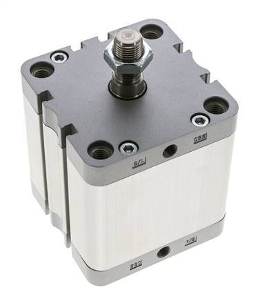 ISO 21287 Vérin Compact à Double Effet 80-50mm - Magnétique - Tige Filetée
