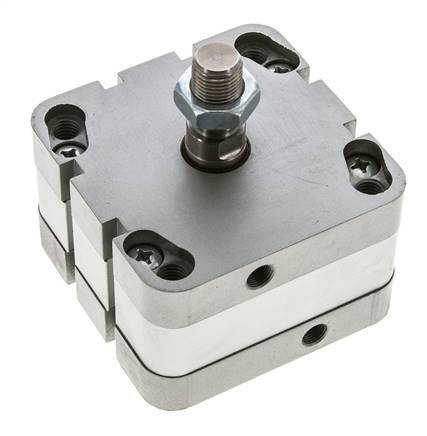 ISO 21287 Vérin Compact à Double Effet 80-5mm - Magnétique - Tige Filetée