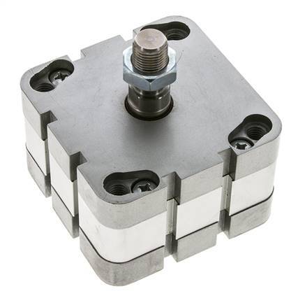 ISO 21287 Vérin Compact à Double Effet 80-5mm - Magnétique - Tige Filetée