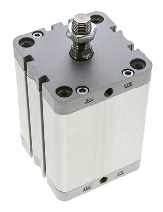 ISO 21287 Vérin Compact à Double Effet 80-80mm - Magnétique - Tige Filetée