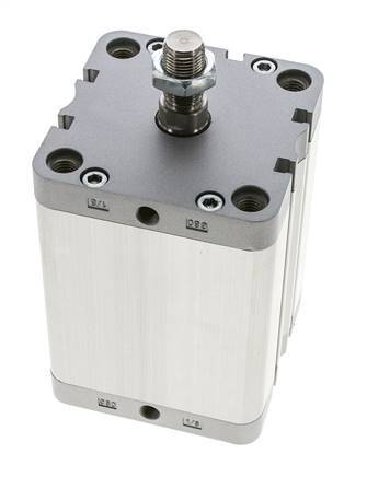 ISO 21287 Vérin Compact à Double Effet 80-80mm - Magnétique - Tige Filetée