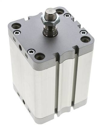 ISO 21287 Vérin Compact à Double Effet 80-80mm - Magnétique - Tige Filetée