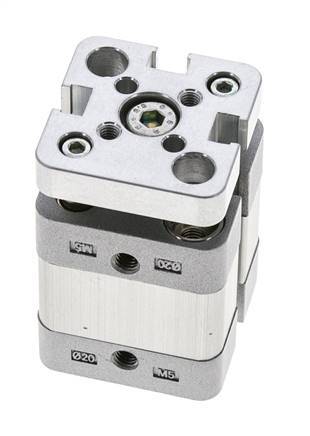 ISO 21287 Vérin Compact à Double Effet 20-5mm - Magnétique - Non Rotatif