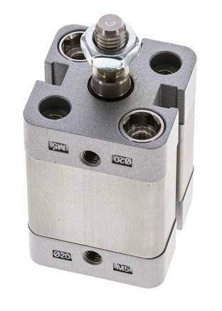 ISO 21287 Compact Single Acting Cylinder 20-15mm - Magnetic - Male Rod