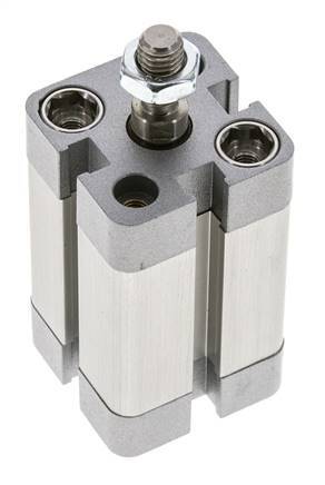 ISO 21287 Vérin Compact Simple Effet 20-25mm - Magnétique - Tige Filetée