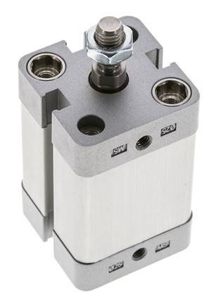 ISO 21287 Compact Single Acting Cylinder 25-25mm - Magnetic - Male Rod