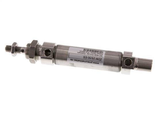 ISO 6432 Round Double Acting Cylinder 25-50mm - Magnetic - Stainless Steel