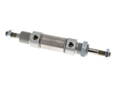 ISO 6432 Round Double Acting Cylinder 25-10mm - Magnetic - Male Threaded - Double Rod
