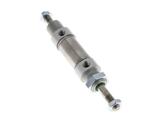 ISO 6432 Round Double Acting Cylinder 25-10mm - Magnetic - Male Threaded - Double Rod