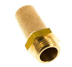 Silencieux Pneumatique en Bronze Fritté G1/2'' Raccord en Laiton [2 Pièces]