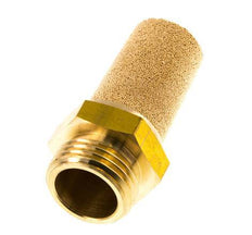 Silencieux Pneumatique en Bronze Fritté G1/2'' Raccord en Laiton [2 Pièces]