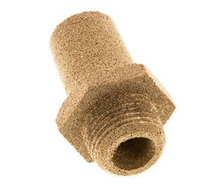 G3/8'' Sintered Bronze Pneumatic Muffler Hexagonal Fitting [2 Pieces]