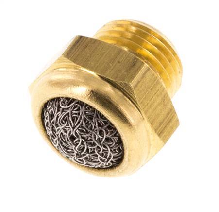 Silencieux Pneumatique Compact en Laiton G1/8'' 1.4301 Maille Métallique [5 Pièces]