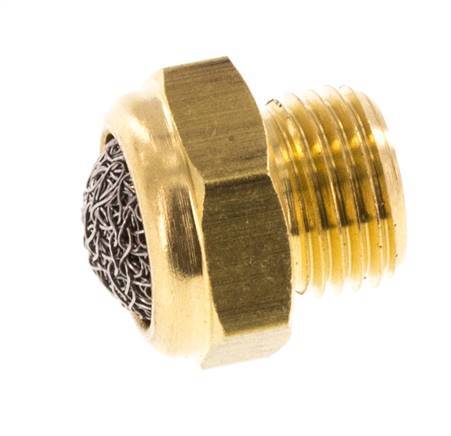 Silencieux Pneumatique Compact en Laiton G1/8'' 1.4301 Maille Métallique [5 Pièces]