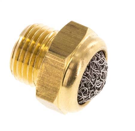 Silencieux Pneumatique Compact en Laiton G1/8'' 1.4301 Maille Métallique [5 Pièces]