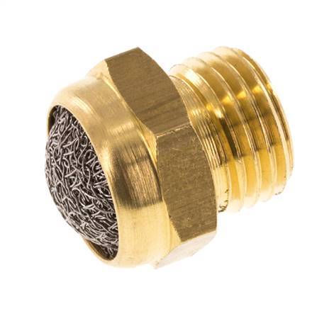 Silencieux Pneumatique Compact en Laiton G1/4'' 1.4301 Maille Métallique [5 Pièces]