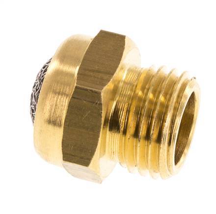 Silencieux Pneumatique Compact en Laiton G1/4'' 1.4301 Maille Métallique [5 Pièces]