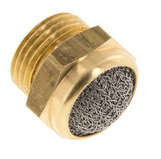 G3/8'' Brass Compact Pneumatic Muffler 1.4301 Wire Mesh [2 Pieces]