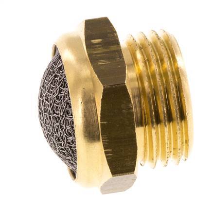 Silencieux Pneumatique Compact en Laiton G1/2'' 1.4301 Maille Métallique [2 Pièces]