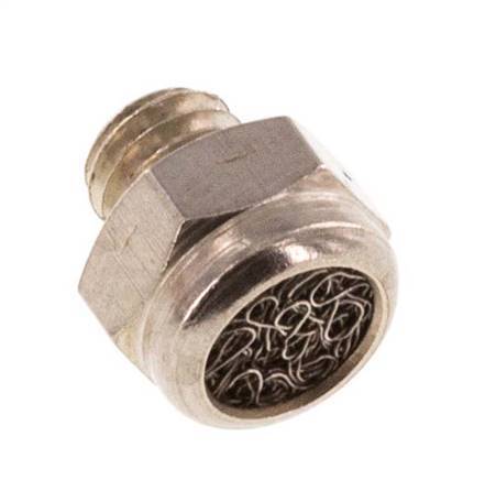 Silencieux Pneumatique Compact en Laiton Nickelé M5 1.4301 Maille Métallique [10 Pièces]