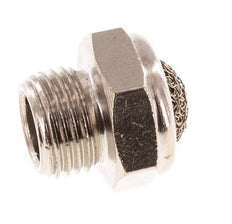Silencieux Pneumatique Compact en Laiton Nickelé G1/8'' 1.4301 Maille Métallique [10 Pièces]