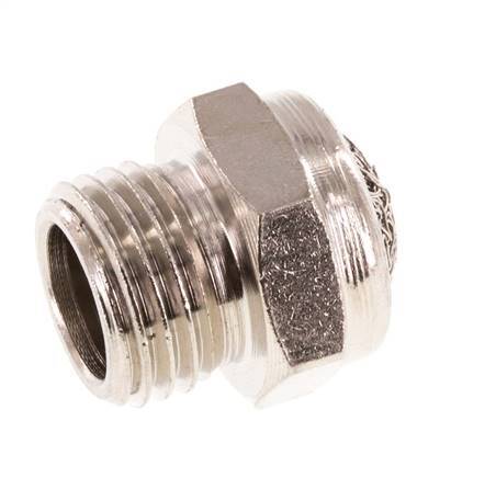 Silencieux Pneumatique Compact en Laiton Nickelé G1/4'' 1.4301 Maille Métallique [5 Pièces]