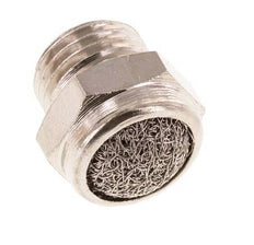 Silencieux Pneumatique Compact en Laiton Nickelé G1/4'' 1.4301 Maille Métallique [5 Pièces]
