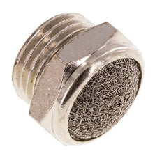 Silencieux Pneumatique Compact en Laiton Nickelé G1/2'' 1.4301 Maille Métallique [2 Pièces]