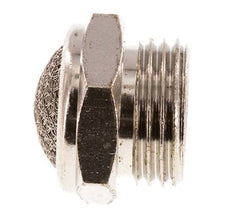 Silencieux Pneumatique Compact en Laiton Nickelé G1/2'' 1.4301 Maille Métallique [2 Pièces]