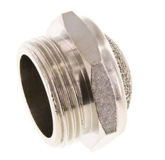 G3/4'' Nickel-Plated Brass Compact Pneumatic Muffler 1.4301 Wire Mesh