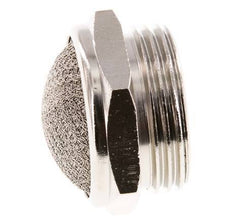 G1'' Nickel-Plated Brass Compact Pneumatic Muffler 1.4301 Wire Mesh