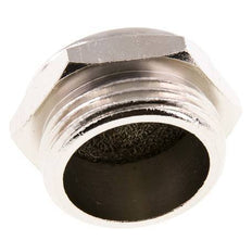 G1'' Nickel-Plated Brass Compact Pneumatic Muffler 1.4301 Wire Mesh