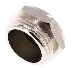 G1'' Nickel-Plated Brass Compact Pneumatic Muffler 1.4301 Wire Mesh
