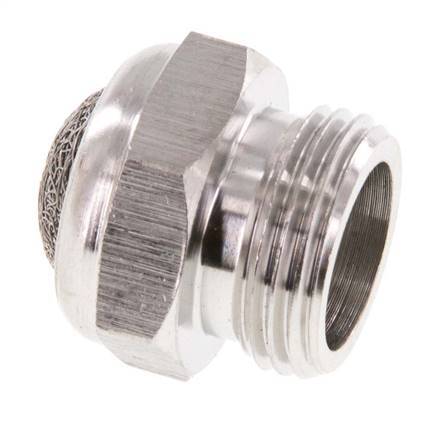 G3/8'' Stainless Steel Compact Pneumatic Muffler 1.4301 Wire Mesh